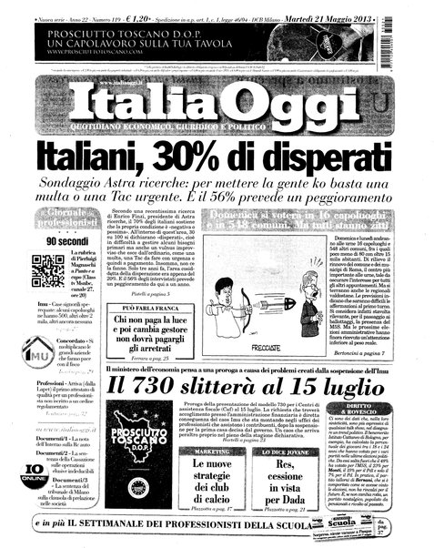 Italia oggi : quotidiano di economia finanza e politica